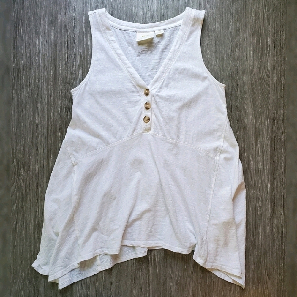 Anthropologie Maeve Alayne Tunic Tank Top Ivory XSmall